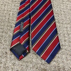 J.Z. Boulder Tie Blue Red Formal Preppy USA Hand Sewn University Stripe Silk